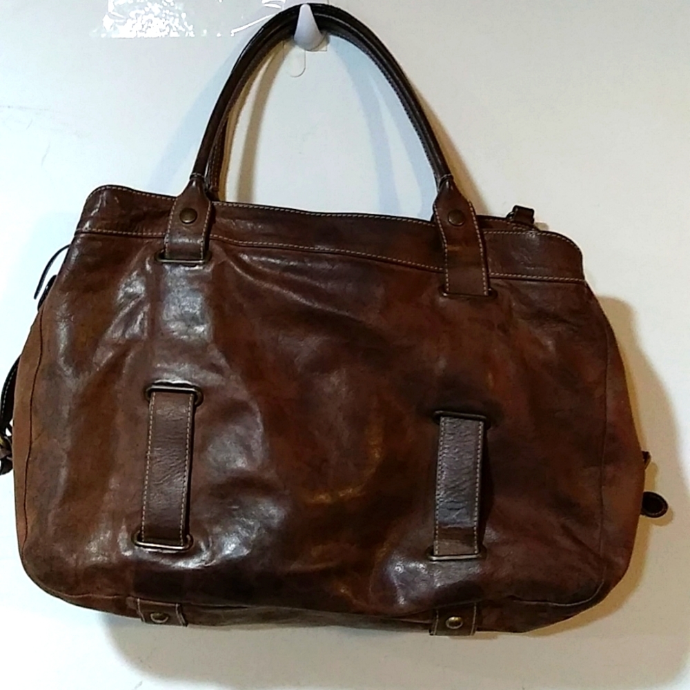 Theory brown leather handbag